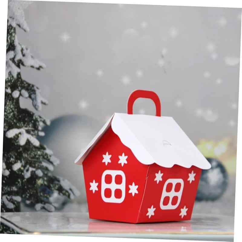 Christmas Red Little House Candy Box 25pcs Festive Treats Storage Container For Weddings Home Parties - Image 3